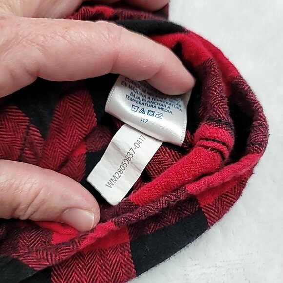 Faded Glory Mens Buffalo Plaid Flannel Shirt Long Sleeve Red & Black Size Med - Picture 6 of 12